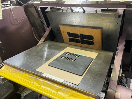 Clamshell Die Press with Foam substrate loaded