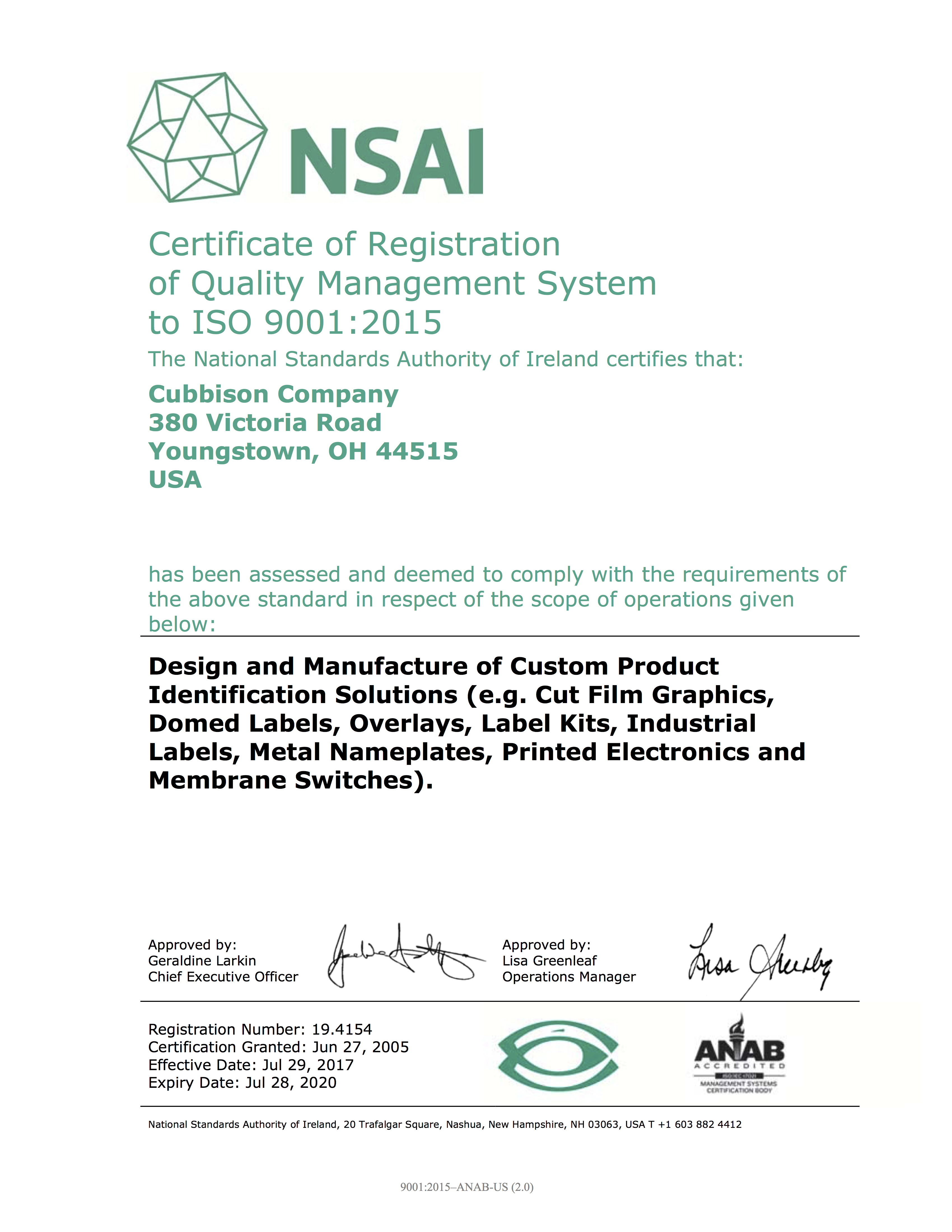 ISO 9001:2015 - We Have It!